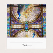 Peacock Feather Table Gevouwen Plaats Kaart (Buitenkant ongevouwen)