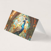 Peacock Feather Table Gevouwen Plaats Kaart (Achterkant)