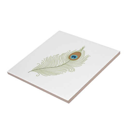 Peacock Feather Tegeltje (Zijkant)