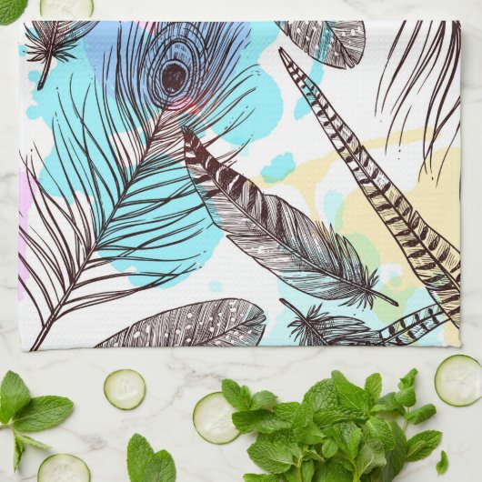 Peacock Feather Theedoek (Gevouwen)