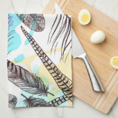 Peacock Feather Theedoek (Quarter Fold)