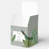  Peacock Feather Tropical Greenery Wedding Bedankdoosjes (Geopend)