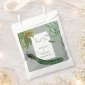  Peacock Feather Tropical Greenery Wedding Bedankzakje (Geknipt)