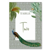 Peacock Feather Tropical Greenery Wedding Kaart (Voorkant)