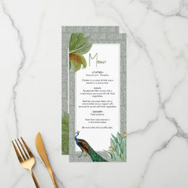  Peacock Feather Tropical Greenery Wedding Menu