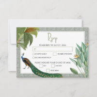  Peacock Feather Tropical Greenery Wedding