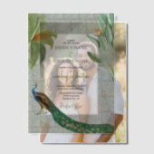  Peacock Feather Tropical Greenery Wedding Vellum Uitnodigingen (Offset (Koppel))