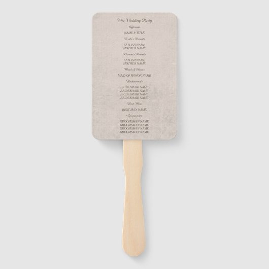 Peacock Feather Trouwprogramma Handwaaier (Achterkant)