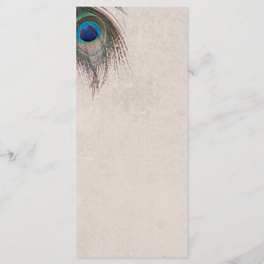 Peacock Feather Trouwprogramma Programmakaart (Achterkant)