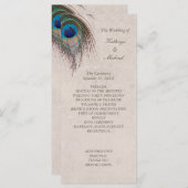 Peacock Feather Trouwprogramma Programmakaart (Voorkant / Achterkant)