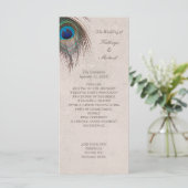 Peacock Feather Trouwprogramma Programmakaart (Staand voorkant)