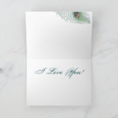 peacock Feather True Love Quote Kaart (Binnen)