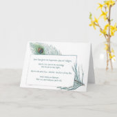 peacock Feather True Love Quote Kaart (Gele Bloem)