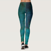 Peacock Feather Turquoise & Blue Leggings (Achterkant)