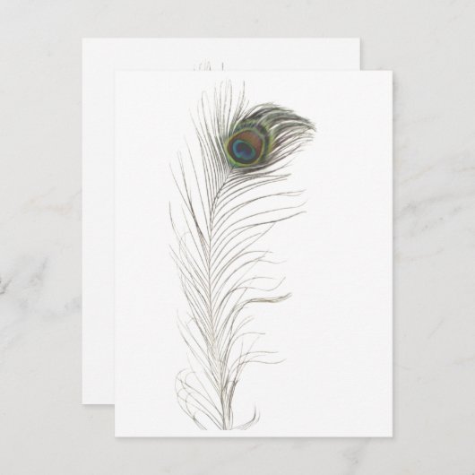 Peacock Feather Uitnodiging Briefkaart (Voorkant / Achterkant)