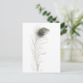 Peacock Feather Uitnodiging Briefkaart (Staand voorkant)