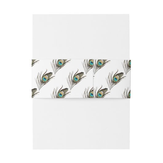 Peacock Feather Uitnodigingen Wikkel (Achterkant Voorbeeld)