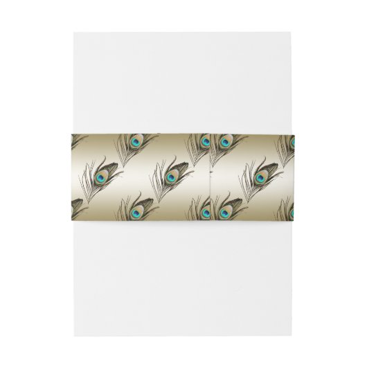 Peacock Feather Uitnodigingen Wikkel (Achterkant Voorbeeld)