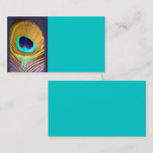 Peacock Feather visitekaartje Template Turquoise (Voorkant / Achterkant)