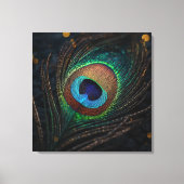 Peacock Feather Wall Art – Elegant Boho Nature Canvas Afdruk (Voorkant)