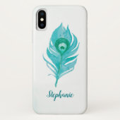 Peacock Feather Waterverf Case-Mate iPhone Case (Achterkant)