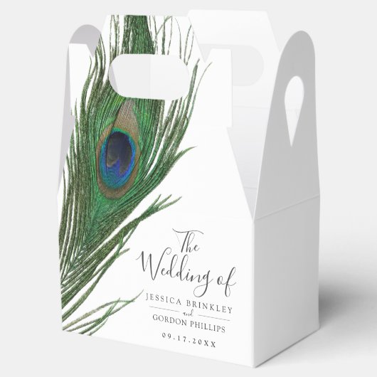 Peacock Feather | Weddenschap-forenset Bedankdoosjes (Geopend)