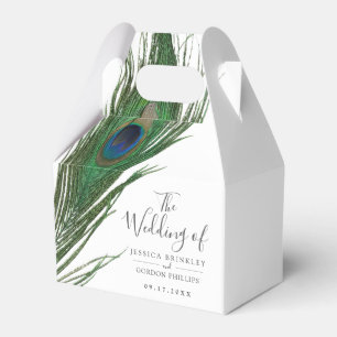 Peacock Feather Weddenschap-forenset Bedankdoosjes