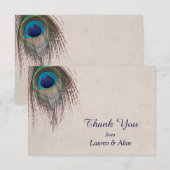Peacock Feather Wedding Bedankt (Voorkant / Achterkant)
