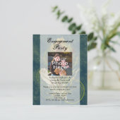 Peacock Feather Wedding Engagement Party Foto Kaart (Staand voorkant)