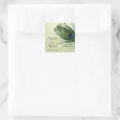  Peacock Feather Wedding Favor Label (Tas)