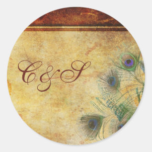 Peacock Feather Wedding Favor Stickers