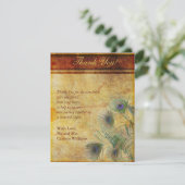 Peacock Feather Wedding Flat Dank u kaart (Staand voorkant)