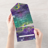 Peacock Feather Wedding Jeweled Feathers Bokeh
