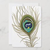 Peacock Feather Wedding Kaart (Achterkant)