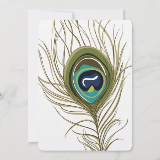 Peacock Feather Wedding Kaart (Achterkant)