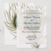Peacock Feather Wedding Kaart (Voorkant / Achterkant)