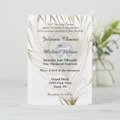 Peacock Feather Wedding Kaart (Staand voorkant)