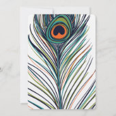 Peacock Feather Wedding Kaart (Achterkant)
