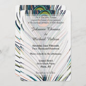 Peacock Feather Wedding Kaart (Voorkant / Achterkant)