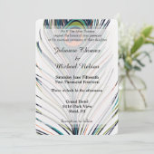 Peacock Feather Wedding Kaart (Staand voorkant)