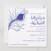Peacock Feather Wedding Kaart (Voorkant)