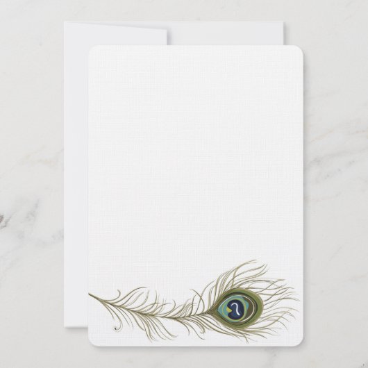 Peacock Feather Wedding Kaart (Achterkant)
