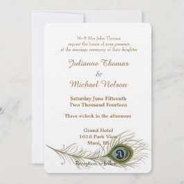 Peacock Feather Wedding Kaart