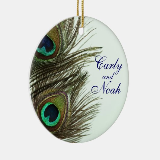 Peacock Feather Wedding Ornament (Rechts)