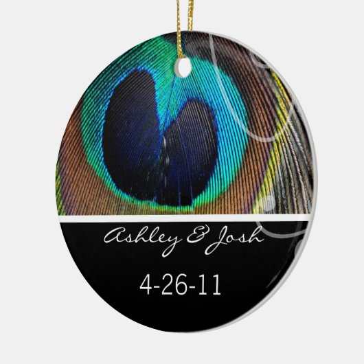 Peacock Feather Wedding Ornament (Links)