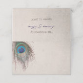 Peacock Feather Wedding Plaatskaartje (Buitenkant ongevouwen)