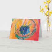 Peacock Feather wenskaart Kaart (Gele Bloem)