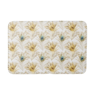 PEACOCK FEATHER WHITH BATH MAT