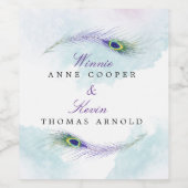 Peacock Feather Wijn Etiket (Enkel label)