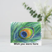 peacock feather, Wish you were here Briefkaart (Staand voorkant)